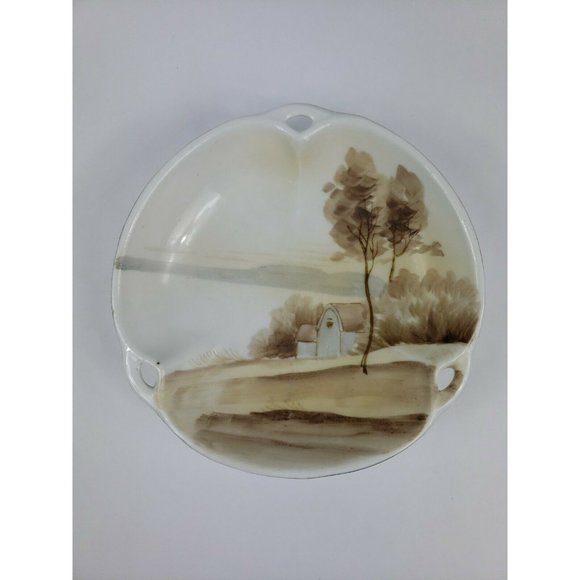 Vintage Hand Painted Gold Border Nippon Nut Candy Bowl Farm House - Picture 1 of 7